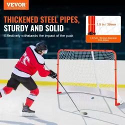 878#QGQQM7248YCGPVGWDV0 VEVOR Street Hockey Net, Indoor Outdoor Steel Hockey Goal, Official Regulation Pro Hockey Training Goal Set, Portable Hockey G