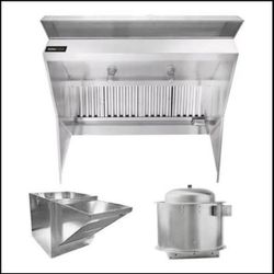 Brand New 4ft Stainless Steel Commercial Kitchen Hood w/ Both Fans