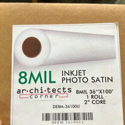 36” X 100’ Inject Photo Stain Roll With 2  2”Adapter :Cash Only