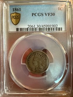 1861 Indian Head Cent PCGS VF30