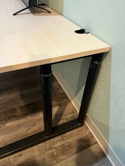 Standing Desk with Light Wood Top