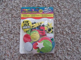 3-D Colorful Foamies Peel & Stick Pop Out Foam Space Shapes NIP