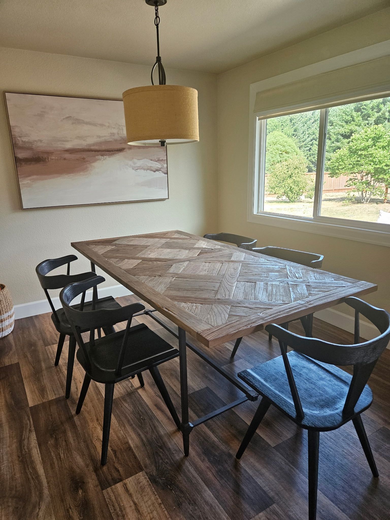 Parquet reclaimed wood dining table