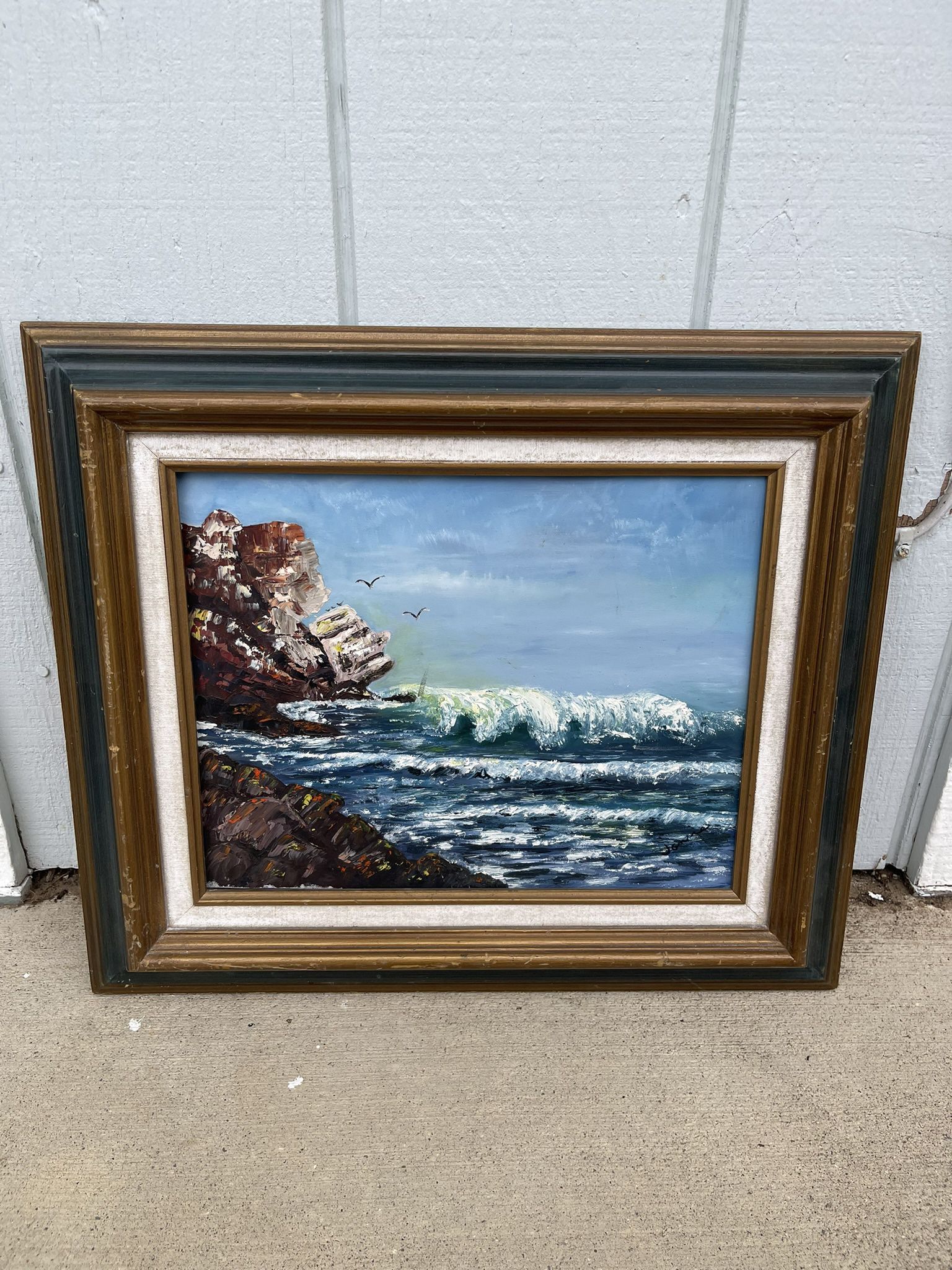 Vintage Mirror Bay Painting 