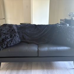 Black Leather Couch 