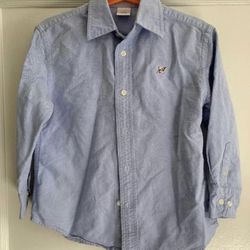 EUC! Crewcuts Light Blue Long Sleeve Button Up Cotton Boy Shirt Sz. 4-5 Medium.