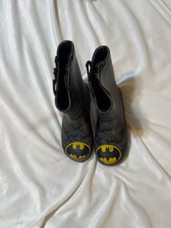 Batman Black and Yellow Kids Rain Boots 12