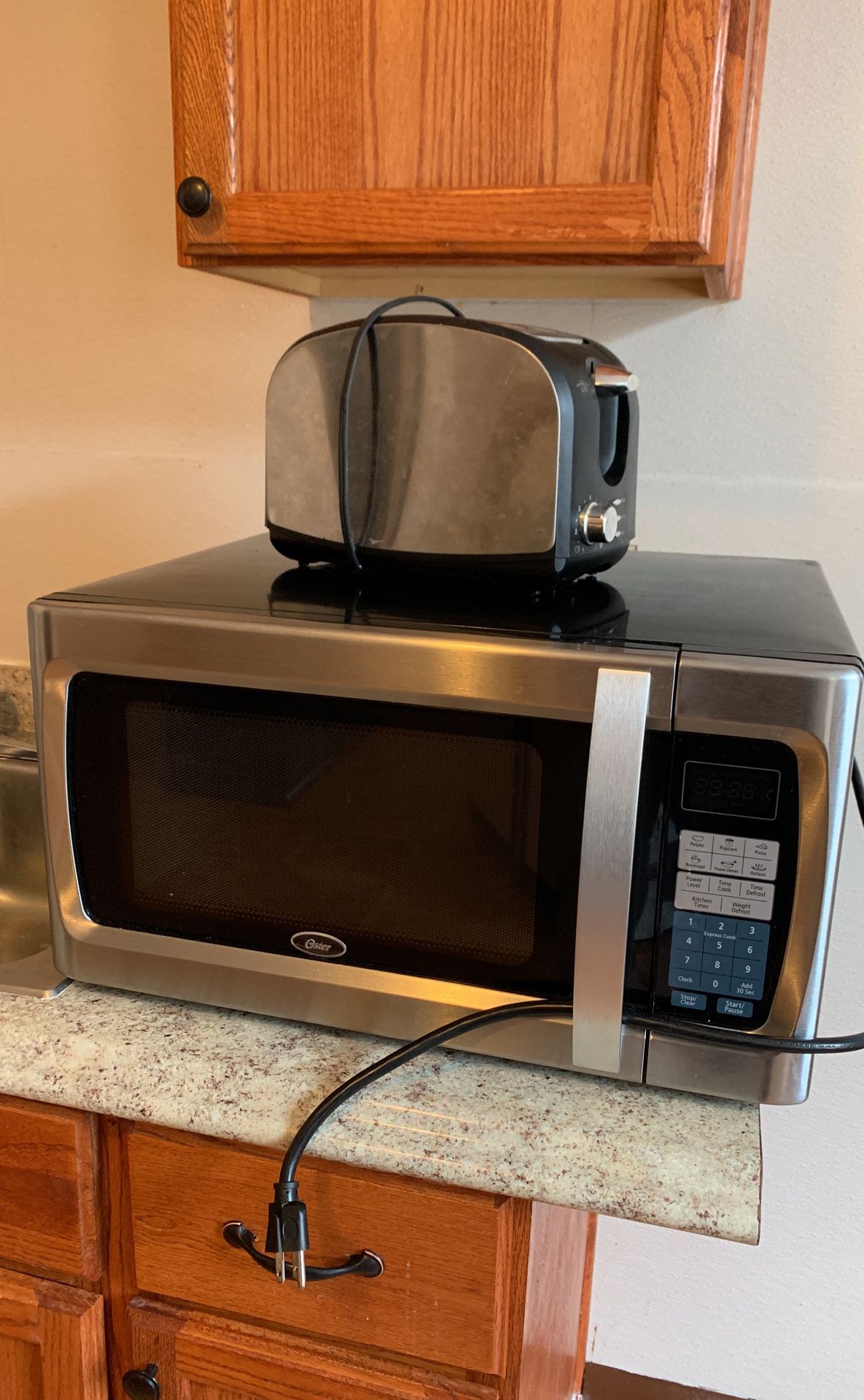 Large Microwave and toaster