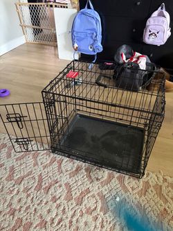 Black Wire Dog Crate with Tray Size Small