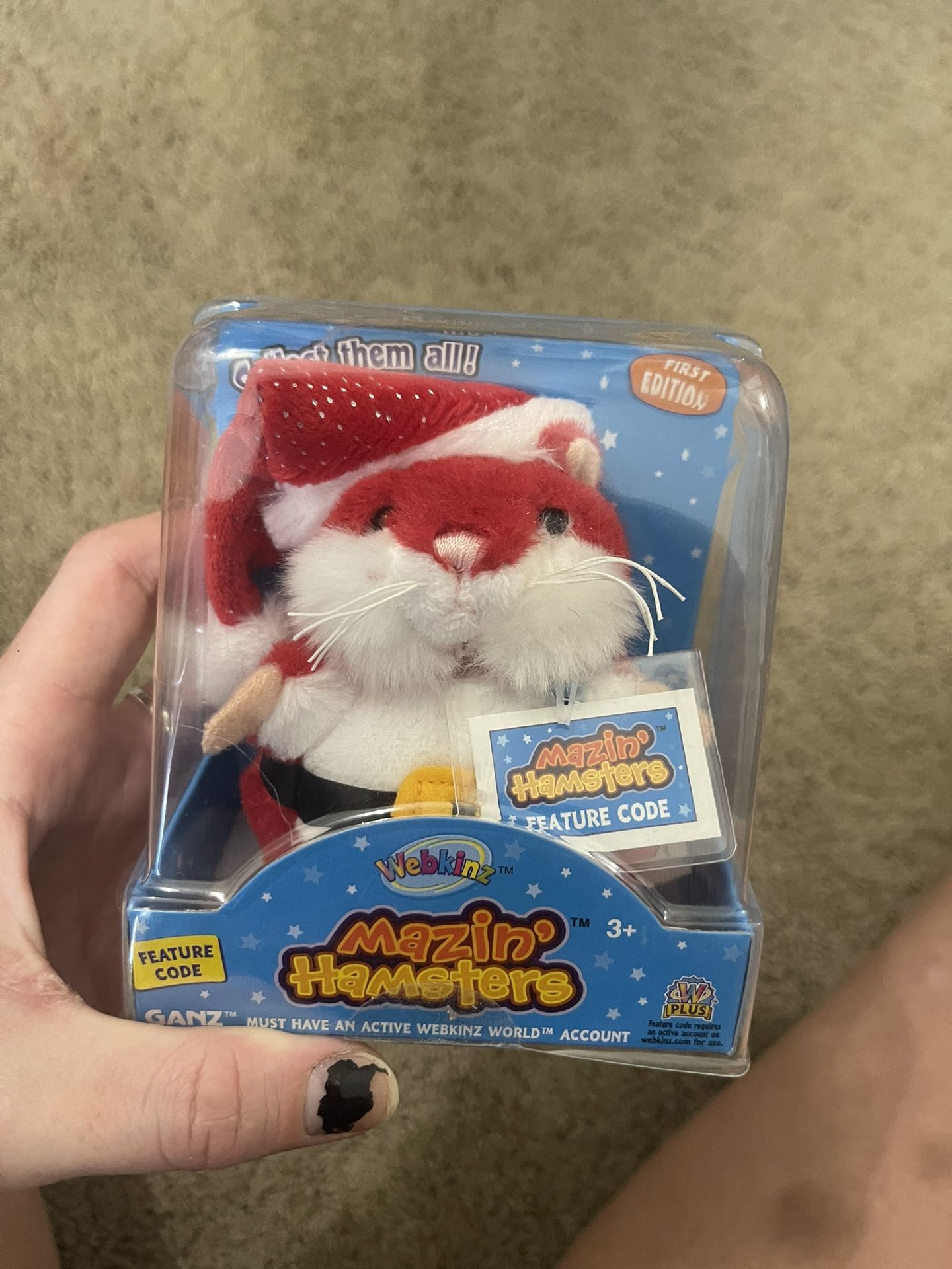 Webkinz Christmas Mazzin Hamster With Code
