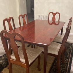 Dining Table Cherry Wood With 6 Chairs. New