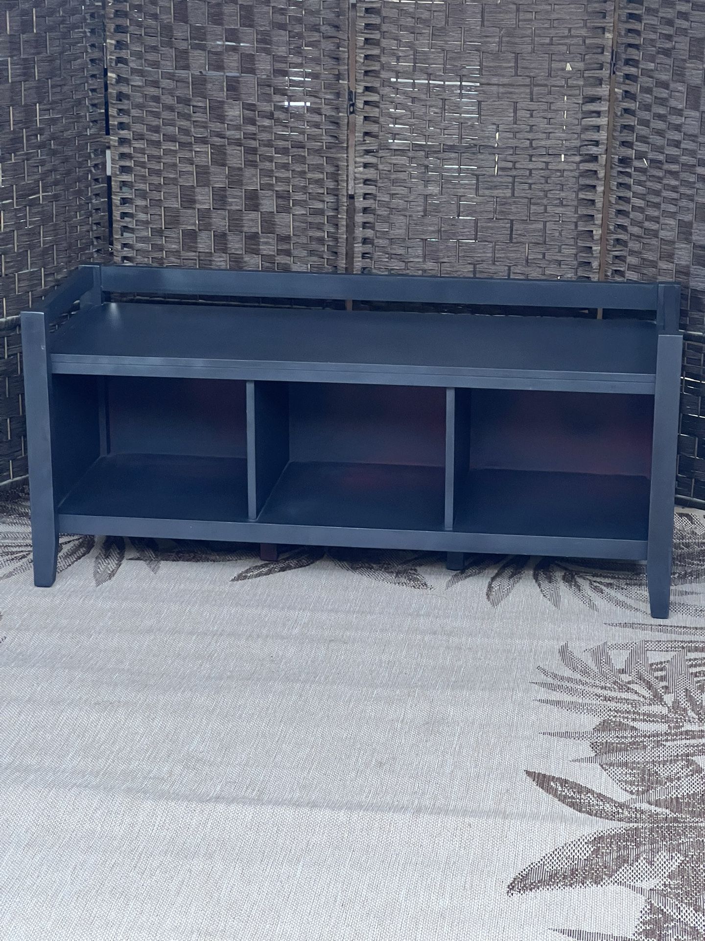Dark Blue cubby with 3 storages a cushion