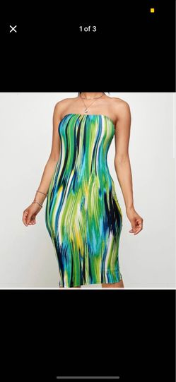 Green Dress Strapless