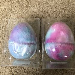 2 Large Fuzzy Easter Eggs That Open.
