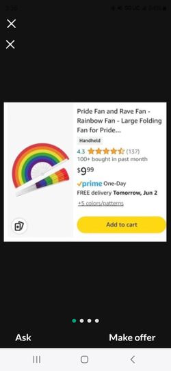Rainbow Paper Fan Pride  🌈♥️