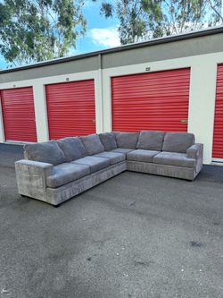 Grey 2 Piece L Shape Sectional Sofa
