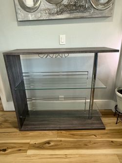 Contemporary Weathered Grey Bar Unit - Sleek & Stylish