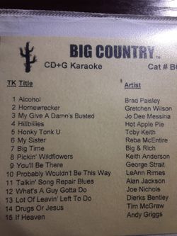 Big country karaoke CD-g , brand new