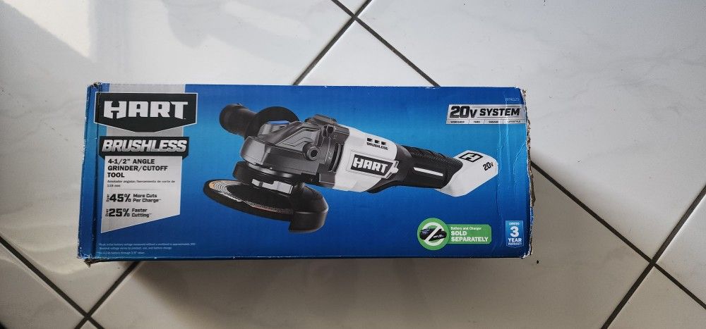 Hart 20 Volt Brushless 1/2 InchAngle Grinder/Cutoff Tool