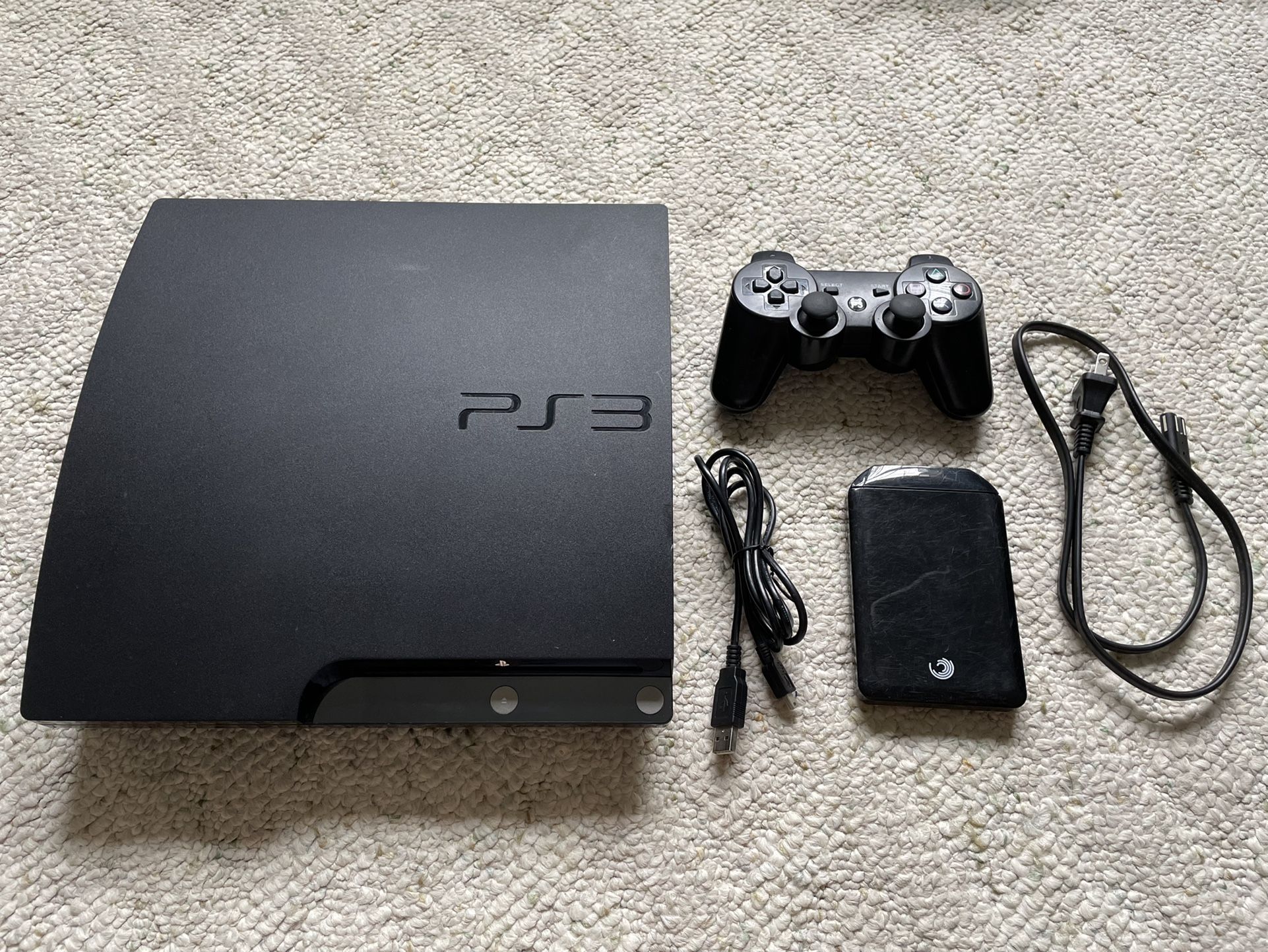 PS3 Slim Bundle, 48 Digital Games, 500GB USB and 1 Controller