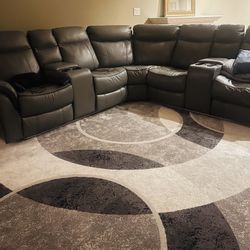 Gray Reclining Sectional, LED Lights 