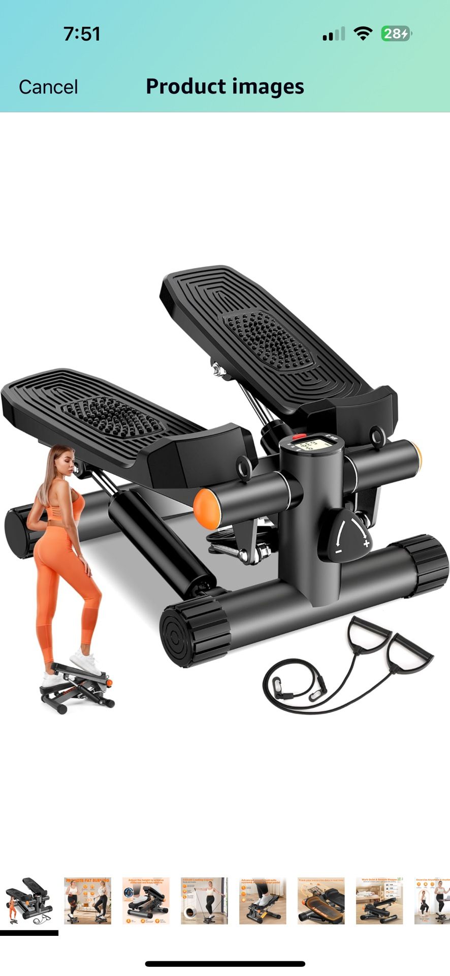 Brand New Stair Steppers for Excercise at Home, Mini Stepper with Resistance Bands & LCD Monitor, Hydraulic Fitness Stepper Machine with 330LBS Weight