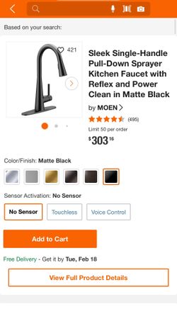 Black Sleek Moen Faucet