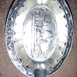 Silver Plated Occupied Japan Chicago Ashtray. RARE!