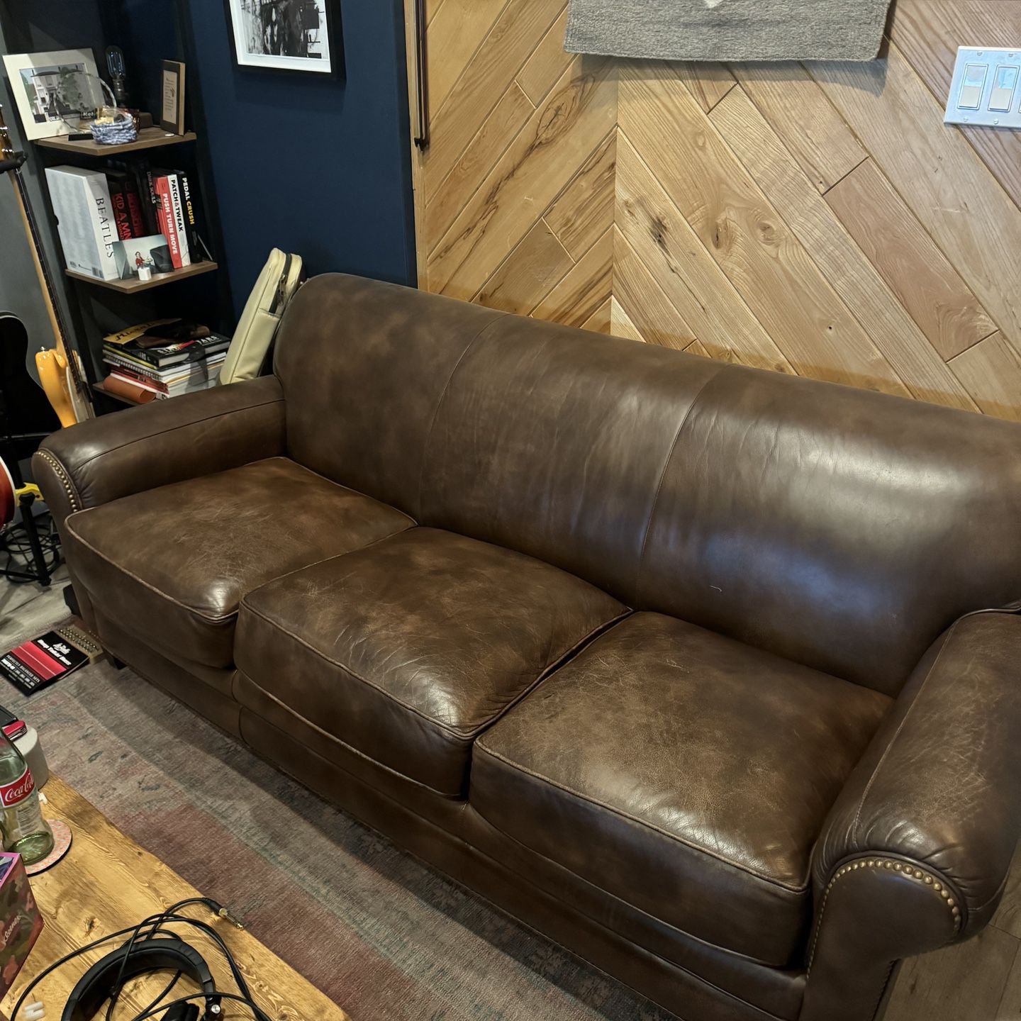 Hancock & Moore Vintage Genuine Leather Couch