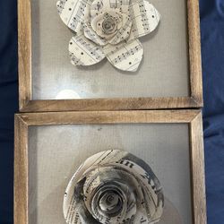 Framed paper flowers