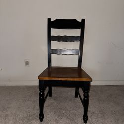 Farmhouse Black Ladderback Dining Chair - Sturdy Repair, Solid & Ready to Use