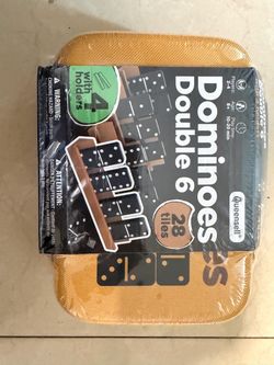 Queensell Dominos Set for Adults with 4 Domino Racks- Double 6. 28 Tiles