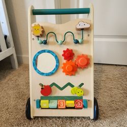 Wooden Montessori Baby Activity Walker | Push Walker & Learning Toy