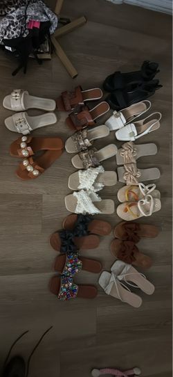 Women's Sandals Lot – 14 Pairs Mixed Styles
