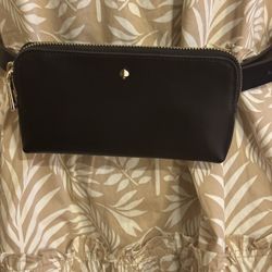 Kate Spade Belt Wallet Purse Genuine Leather Black Zip Top L/XL New With Tags