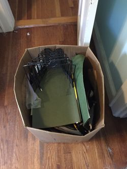Office supplies- staples, paper clips, punchers, files, tape holders, etc.
