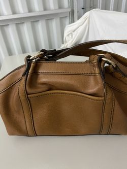 Liz Claiborne Brown Purse With Rings and Straps