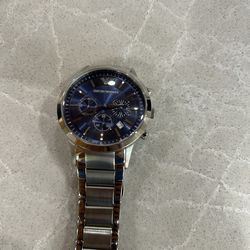 Armani watch blue dial stainless steel with date