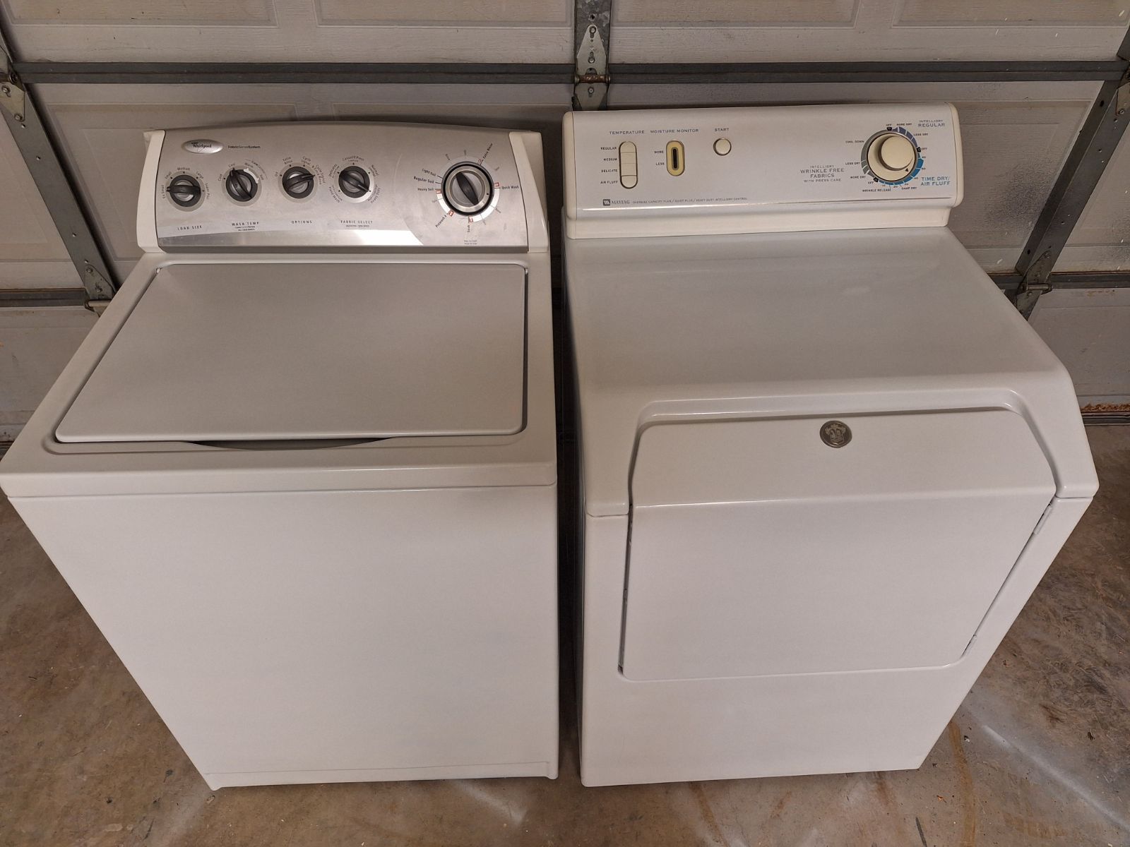 WHIRLPOOL WASHER AND MAYTAG GAS DRYER $380 DELIVERED AND INSTALLED 90 DAY WARRANTY 
