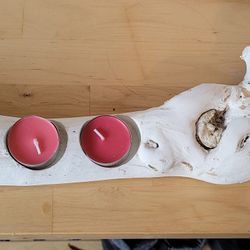 Wood Branch Candle Holder