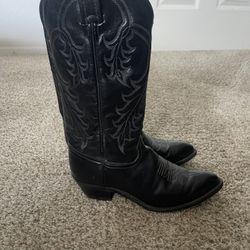 Tony Lama Wm 7.5 Black Leather Boots
