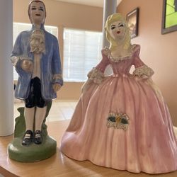 Porcelain Mr. and Mrs. vintage 1949 signed by ID