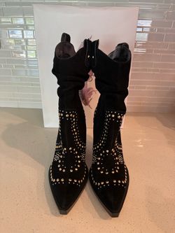 Jessica Simpson Black Cow girl boots size 7.5