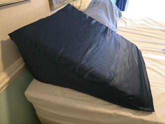 Satin Wedge Pillow Cover Pillowcase, Black, 24" x 24" x 8"