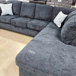 ~ASK DISCOUNT COUPON🎖sofa Couch Loveseat Living room set sleeper recliner daybed futon ☆ Altri Slate Gray Raf Or Laf Sectional 
