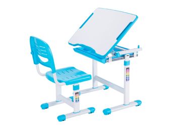 VIVO Basic Kids' Height Adjustable Desk and Chair - Blue