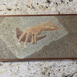 Framed Mid-century textured impasto painting of a hand holding a bird titled “Composition #7” by John Toomey, dated 1968