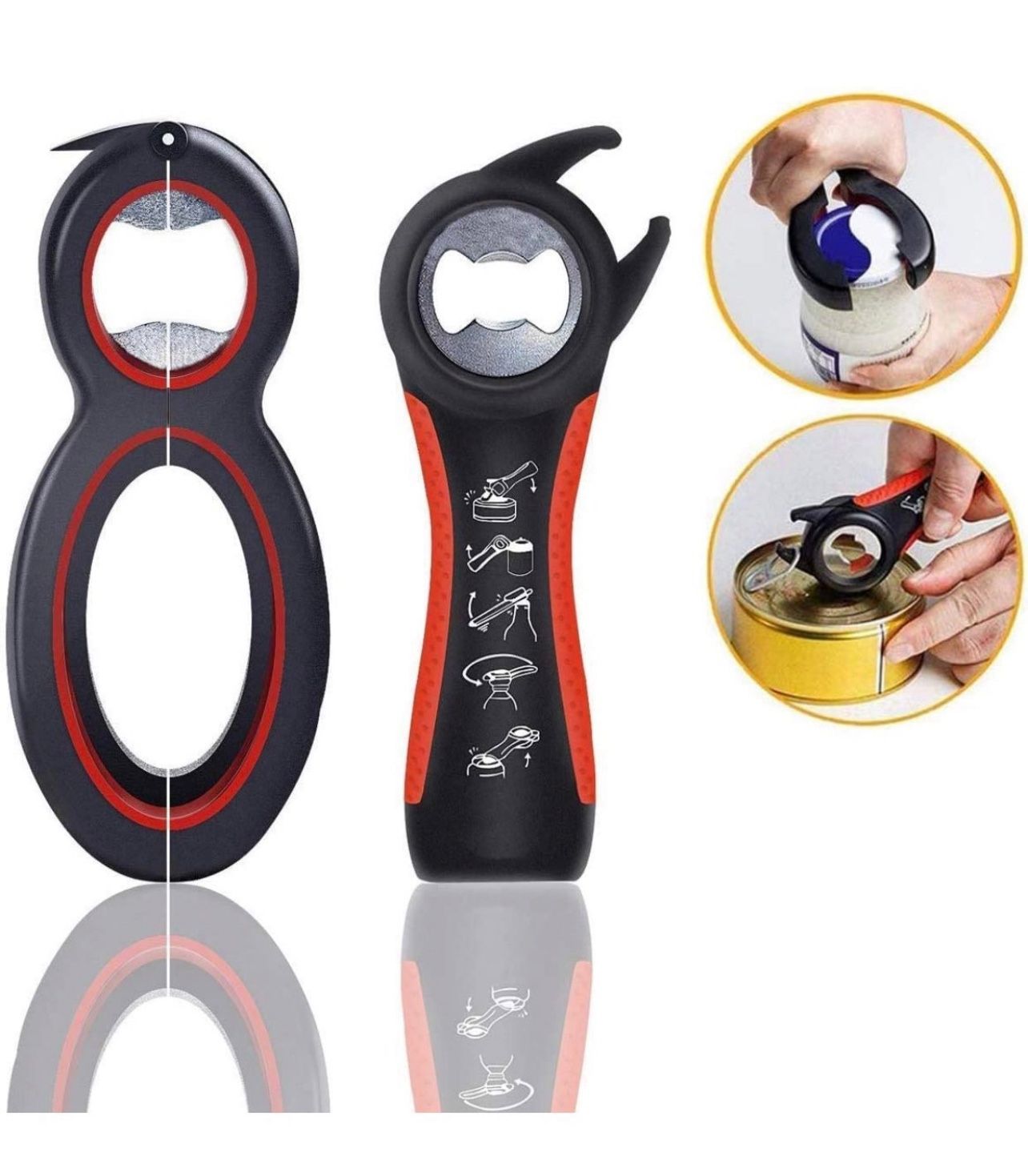 Jar Opener Tool-6 in 1 Multi Openers 5-in-1 Bottle Opener