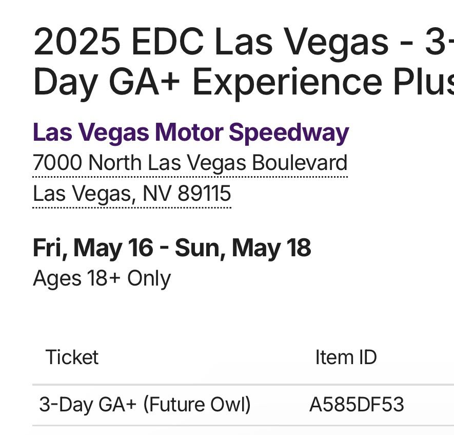 3 Day EDC Ticket 