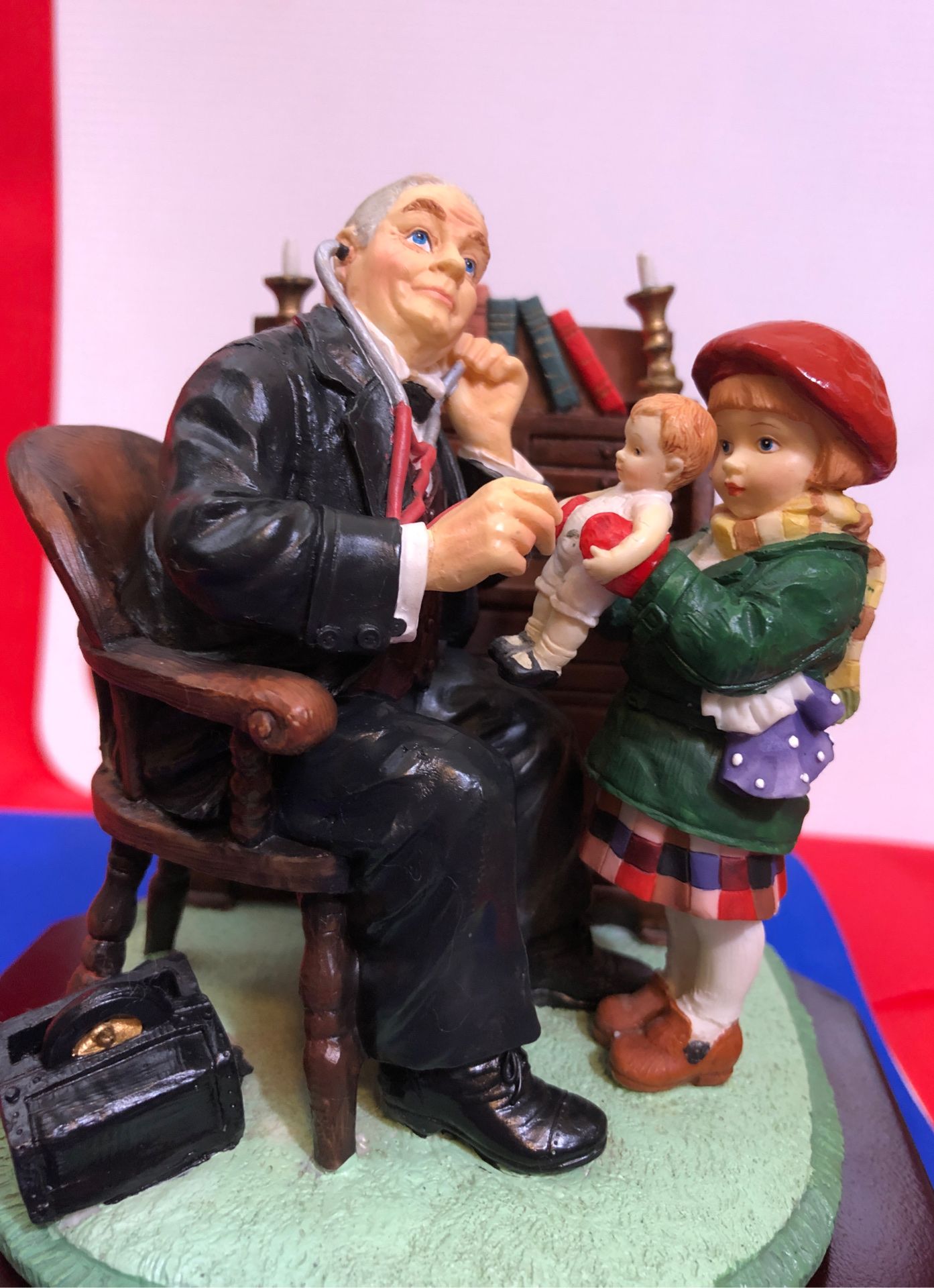 •••Norman Rockwell••The Doctor & The Doll•Music Box Plays••